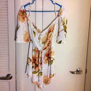 Off shoulder Romper Outfit